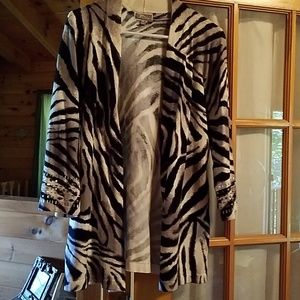 Animal Print Cardigan / Business Jacket Size M